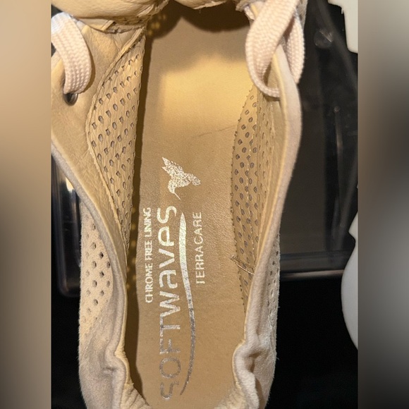 Softwaves Cream Platform Sneakers with Breathable Knit Upper - Picture 14 of 16